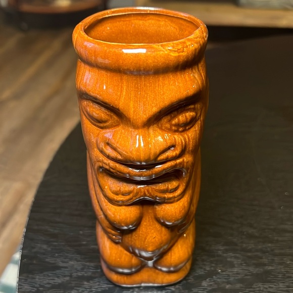 Vintage Other - 6.5” Vintage brown tiki mug cocktail glass
